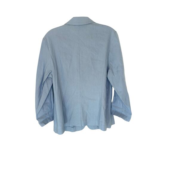 J.‎ Jill Love Linen Blue Relaxed Langenlook Coastal Grandma Linen Blazer Medium - Picture 10 of 13